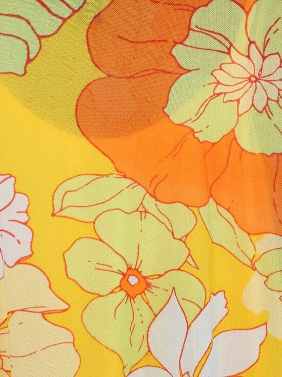 MODCLOTH Tropicana Isle Mesh Midi Dress Sz1X Retro 60s 70s Floral - Picture 4 of 8